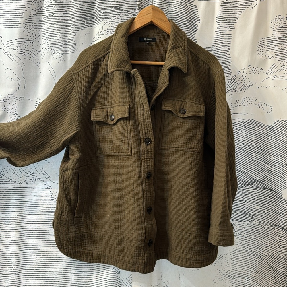 Madewell waffleback Brenner barn jacket olive green